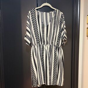 Cupshe Black and White Patterned Midi Dress